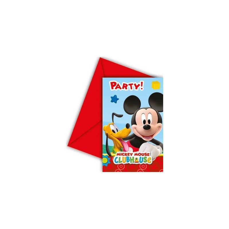 6 CARTE D'INVITATIONS MICKEY MOUSSE 