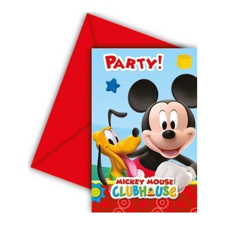 6 CARTE D'INVITATIONS MICKEY MOUSSE 