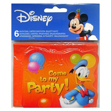 6 INVITATIONS MICKEY + ENVELOPPES