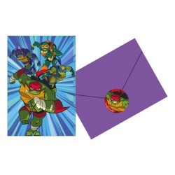 8 CARTES D'INVITATIONS LE DESTIN DES TORTUES NINJA