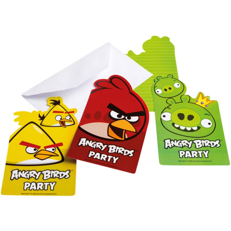 INVITATIONS ANGRY BIRDS PAR 6