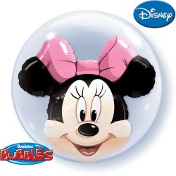 BALLON DOUBLE BUBBLES TETE DE MINNIE 61 CM