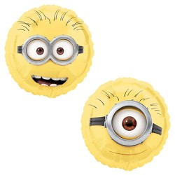 BALLON METALLIQUE ROND TETE MINION 43 CM