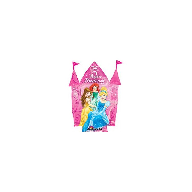 BALLON METALIQUE CHATEAU PRINCESSE 5 ANS 88 X 66 CM