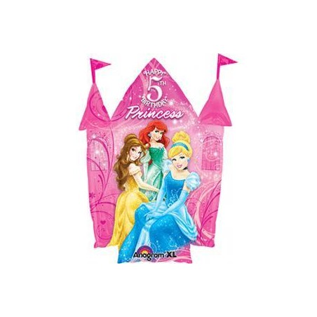 BALLON METALIQUE CHATEAU PRINCESSE 5 ANS 88 X 66 CM