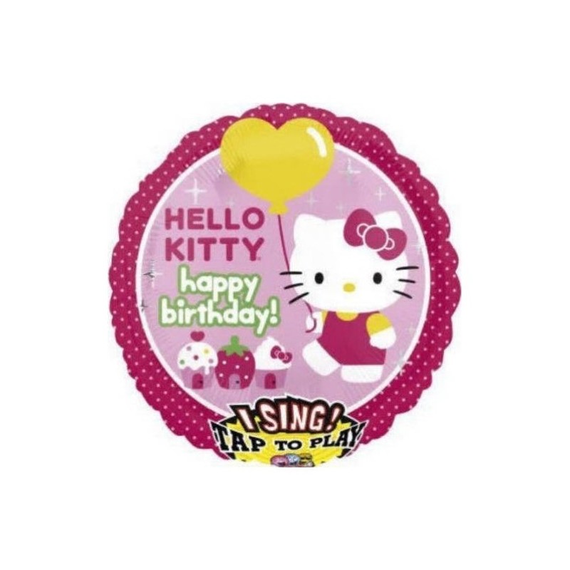 BALLON METALLIQUE HELLO KITTY MUSICAL 71 CM