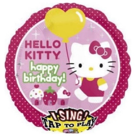 BALLON METALLIQUE HELLO KITTY MUSICAL 71 CM