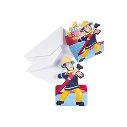 8 CARTES D'INVITATIONS SAM LE POMPIER