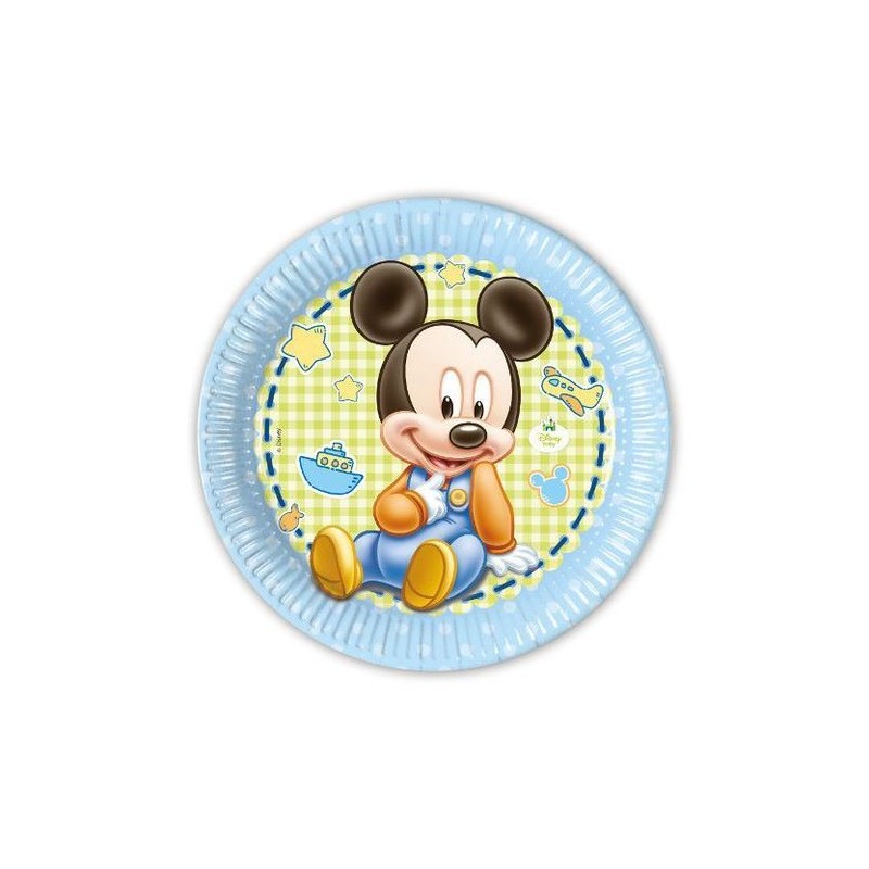 8 ASSIETTES BABY MICKEY 23 CM 