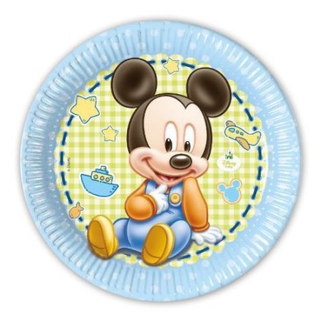 8 ASSIETTES BABY MICKEY 23 CM 