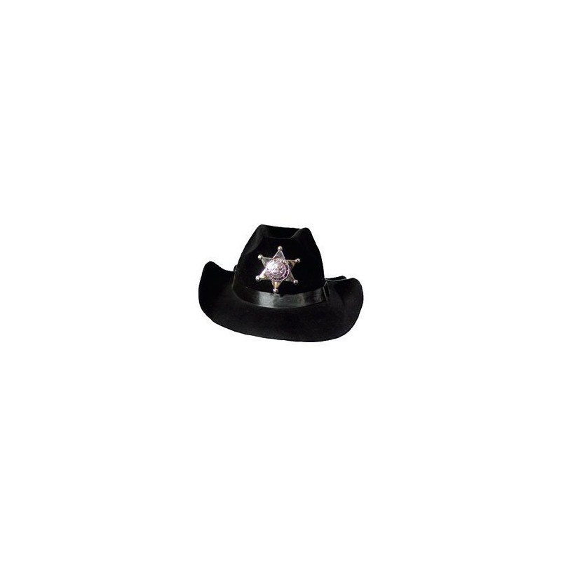 CHAPEAU FEUTRE SHERIFF ENFANT NOIR