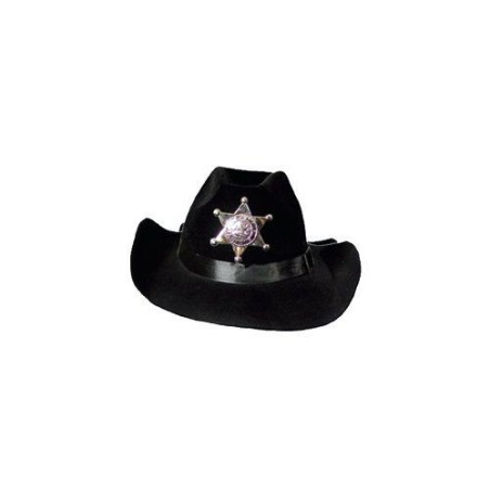 CHAPEAU FEUTRE SHERIFF ENFANT NOIR