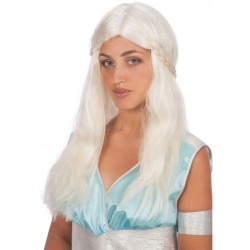 PERRUQUE BLANCHE TRESSE MEDIEVAL 