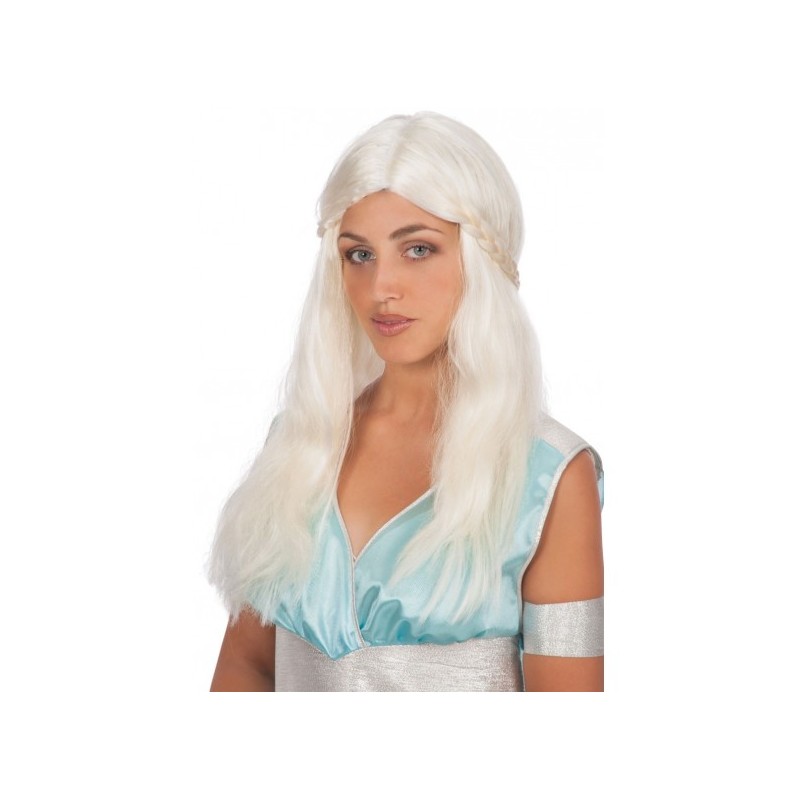 PERRUQUE BLANCHE TRESSE MEDIEVAL 