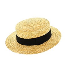 CHAPEAU CANOTIER PAILLE BLANCHE ADULTE