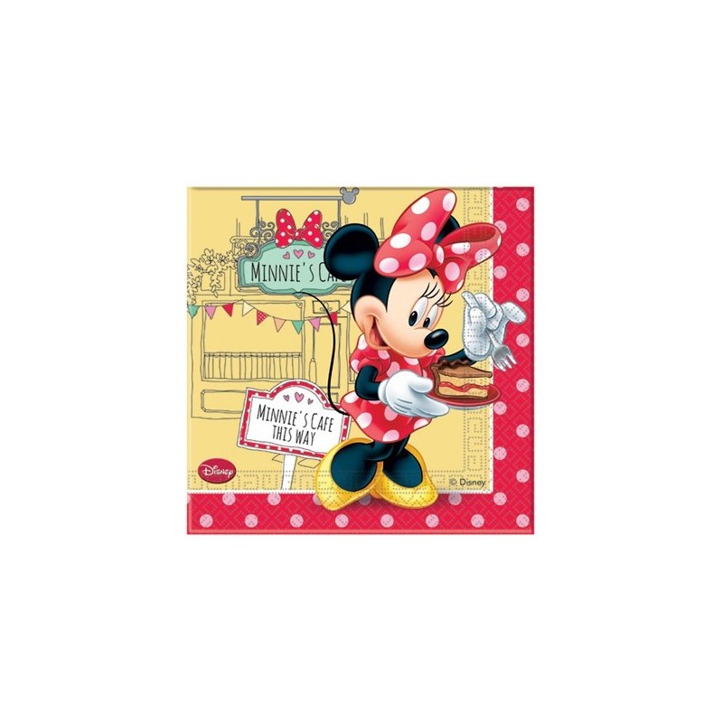 20 SERVIETTES MINNIE CAFE ROUGE 33 X 33 CM 