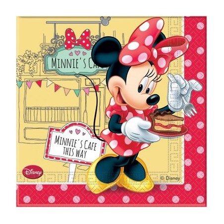 20 SERVIETTES MINNIE CAFE ROUGE 33 X 33 CM 