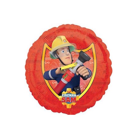 BALLON METALLIQUE ROND SAM LE POMPIER 43 CM