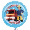 BALLON METALLIQUE ROND SAM LE POMPIER HAPPY BIRTHDAY 43CM