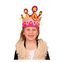 COURONNE TISSUS ANNIVERSAIRE 1 A 5 ANS FILLE