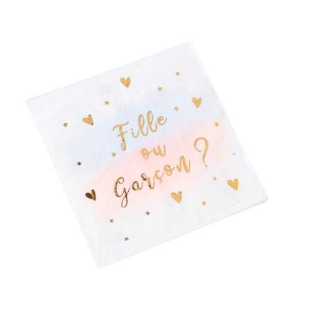 16 SERVIETTES BABY SHOWER FILLE OU GARCON 33 X 33 CM