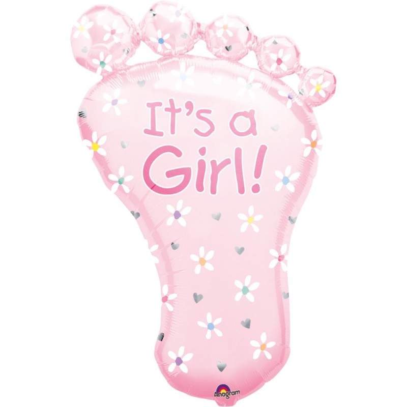 BALLON METALLIQUE PIED ROSE IT'S A GIRL 58 X 82 CM BALLON METALLIQUE PIED ROSE IT'S A GIRL 58 X 82 CM