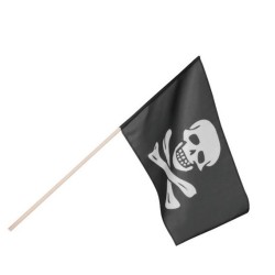 DRAPEAU PIRATE SUR BATON 30 x 45 CM