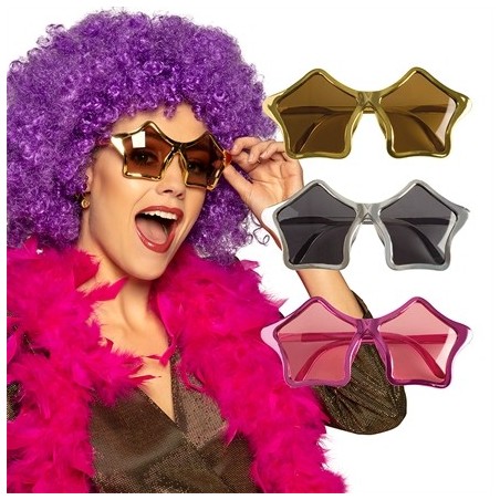 LUNETTES ETOILES METALLISEES COULEURS ASSORTIES
