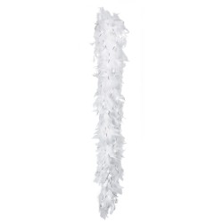 BOA PLUMES BLANC LAME ARGENT