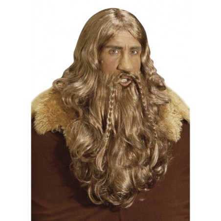 PERRUQUE AVEC BARBE ET MOUSTACHE VIKING