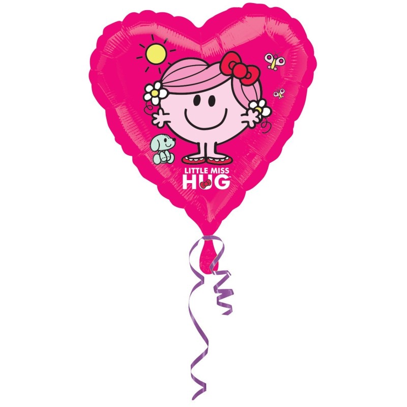 BALLON METALLIQUE COEUR MISS HUG ROSE 43 CM