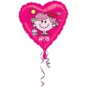 BALLON METALLIQUE COEUR MISS HUG ROSE 43 CM