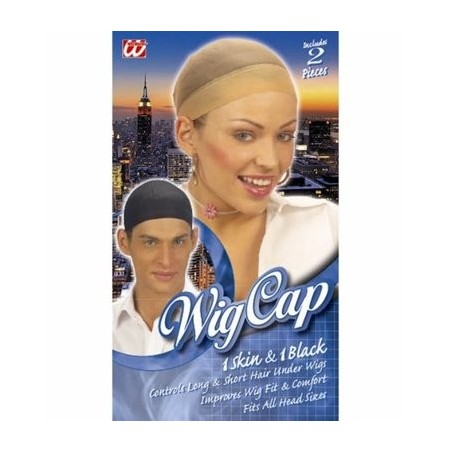 SET DE DEUX CALOTTES POUR PERRUQUES 1 CHAIR ET 1 NOIRE