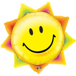 BALLON METALLIQUE SOLEIL FACE SMILE 89 CM