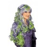 LONGUE PERRUQUE BOUCLE MECHE VERTE ET VIOLETTE LONGUE PERRUQUE BOUCLE MECHE VERTE ET VIOLETTE