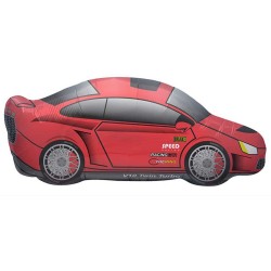 BALLON METALLIQUE VOITURE RACING ROUGE 84 CM