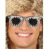 LUNETTES ROCK & ROLL NOIR ET ARGENT STRASS