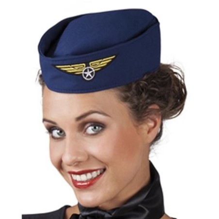 CALOT OU CHAPEAU ADULTE HOTESSE DE L'AIR BLEU