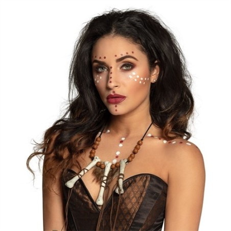 COLLIER VAUDOU D'OS ET PERLES