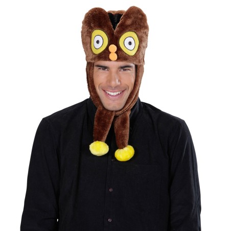 CHAPEAU HIBOU MARRON