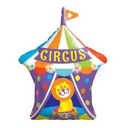 BALLON METALLIQUE CHAPITEAU DE CIRQUE AVEC LION 