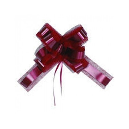 2 NOEUDS DE TULLE A TIRER BORDEAU