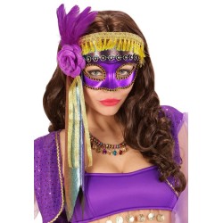 DEMI MASQUE ORIENTALE OR ET VIOLET