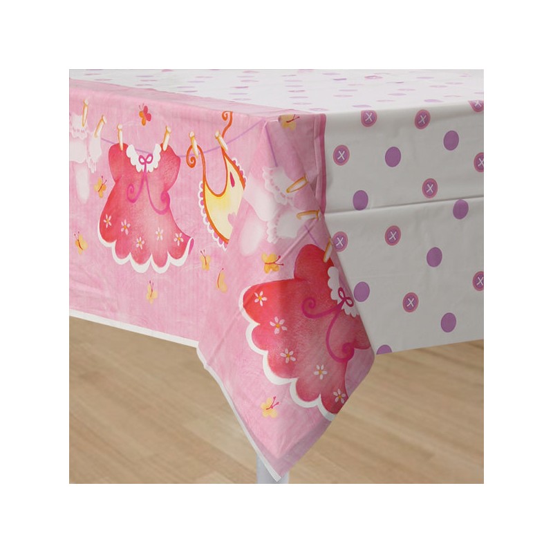 NAPPE PLASTIFIEE ROSE IT'S A GIRL 137 X 213 CM