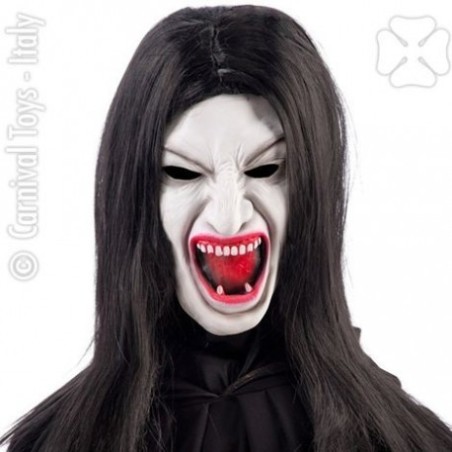 MASQUE HALLOWEEN SOUPLE VAMPIRE AVEC CHEVEUX