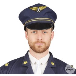 CASQUETTE PILOTE D'AVION DE LIGNE BLEUE