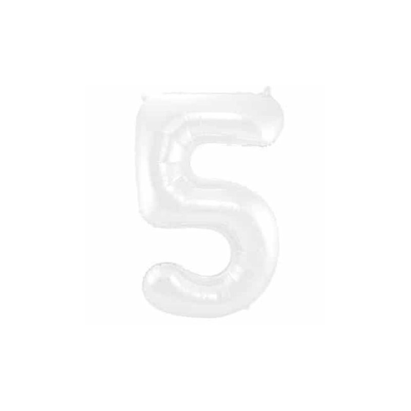 BALLON METALLIQUE CHIFFRE 5 100CM BLANC BALLON METALLIQUE CHIFFRE 5 100CM BLANC