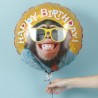 BALLON METALLIQUE SINGE HAPPY BIRTHDAY ! 46 CM