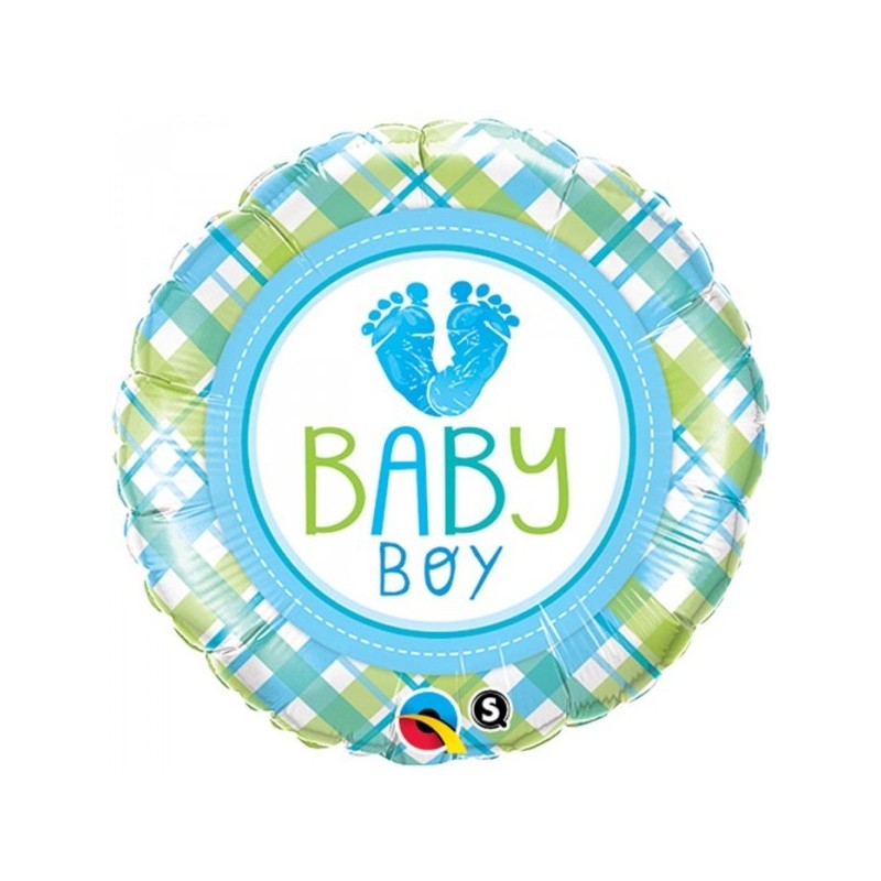 BALLON METALLIQUE ROND BABY BOY PETITS PIEDS BLEU 46 CM BALLON METALLIQUE ROND BABY BOY PETITS PIEDS BLEU 46 CM