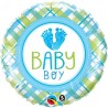 BALLON METALLIQUE ROND BABY BOY PETITS PIEDS BLEU 46 CM BALLON METALLIQUE ROND BABY BOY PETITS PIEDS BLEU 46 CM
